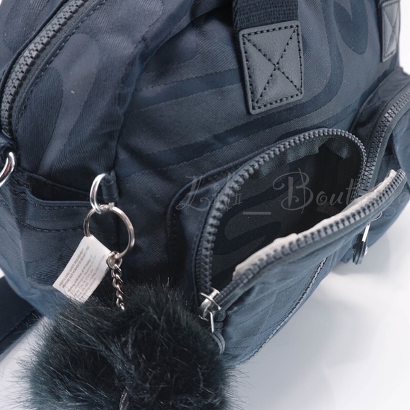 Kipling Defea Large Satchel Shoulder Handbag HB7355 Doodle Jacquard Navy NWT 134 - Picture 7 of 13